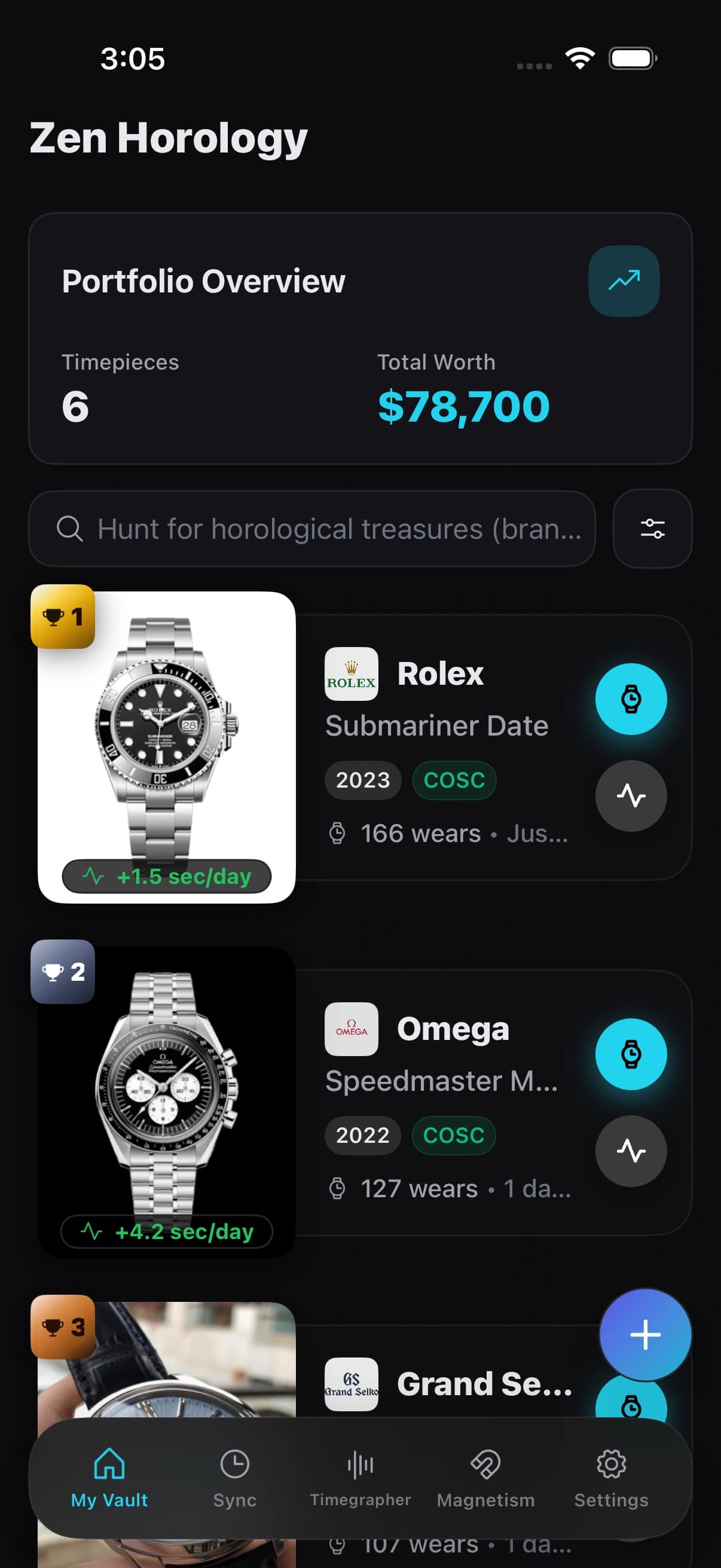 Zen Horology on iPhone, screen 1