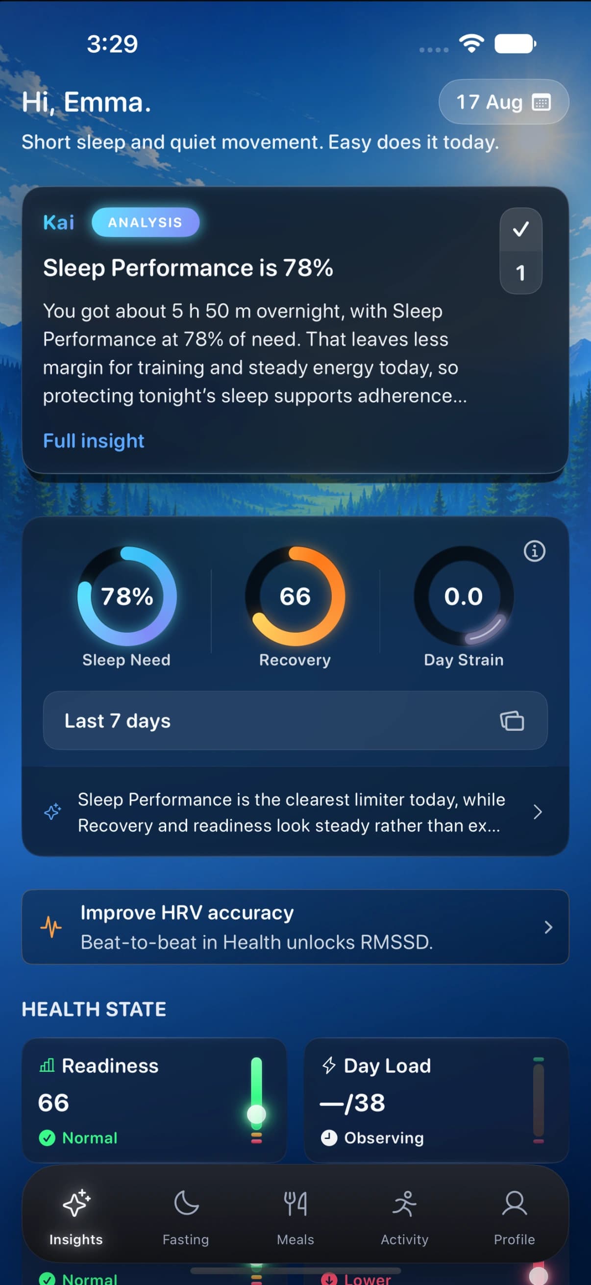 Zen LeanTracker on iPhone, screen 1