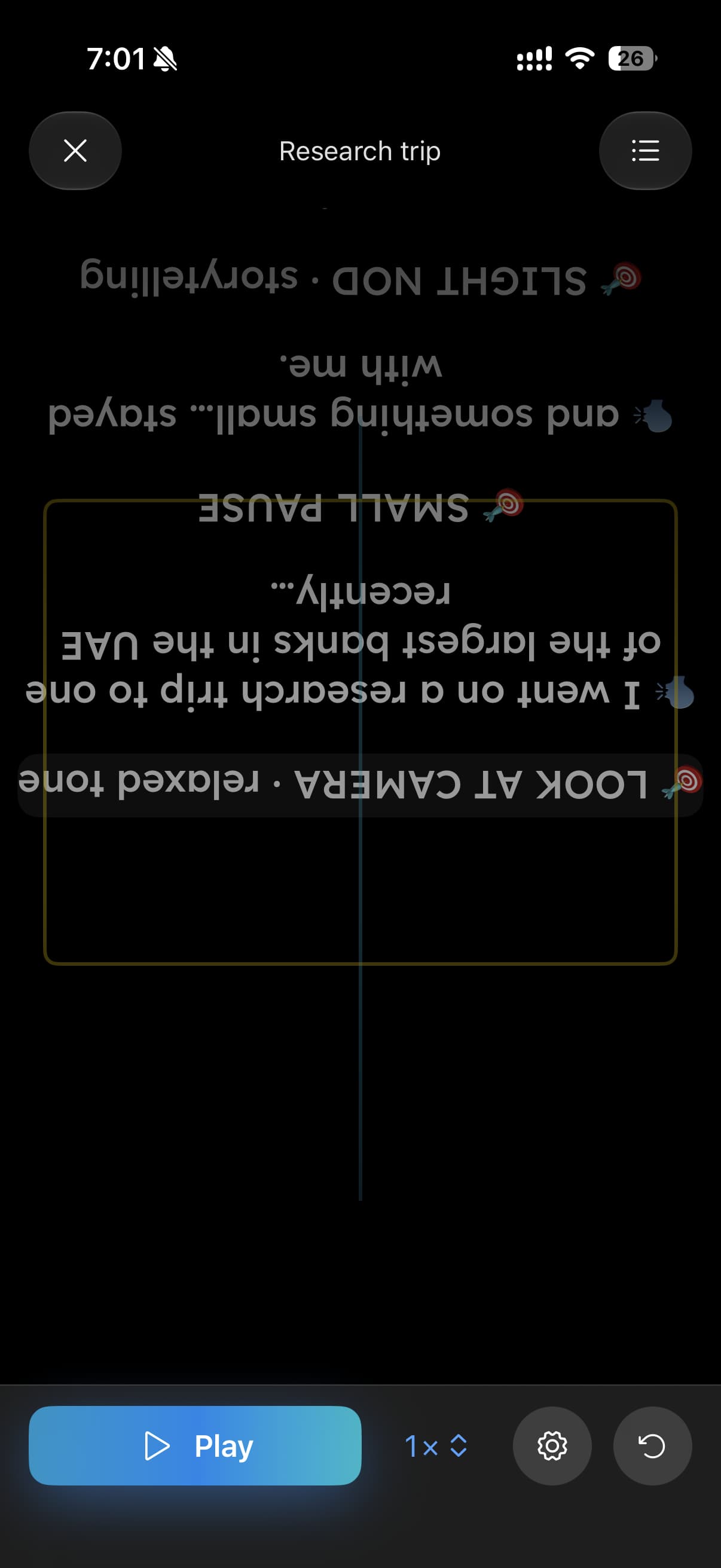 Zen Teleprompter on iPhone, screen 4