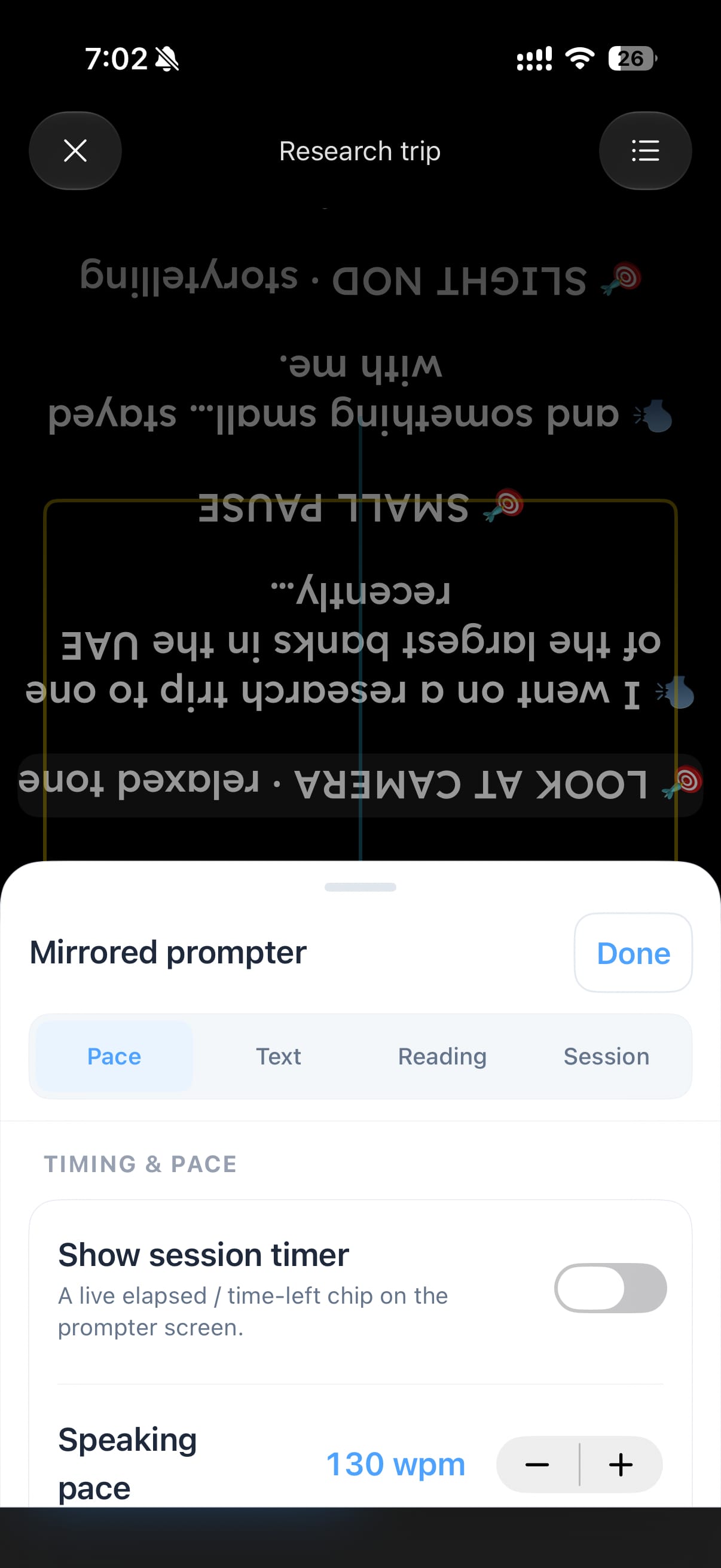 Zen Teleprompter screen 6 of 6